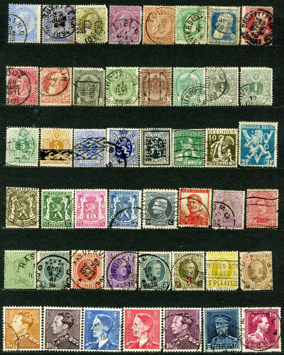 1869年~◆ベルギー 切手(小包鉄道切手含む) 158枚◆送料無料◆S-473_画像1
