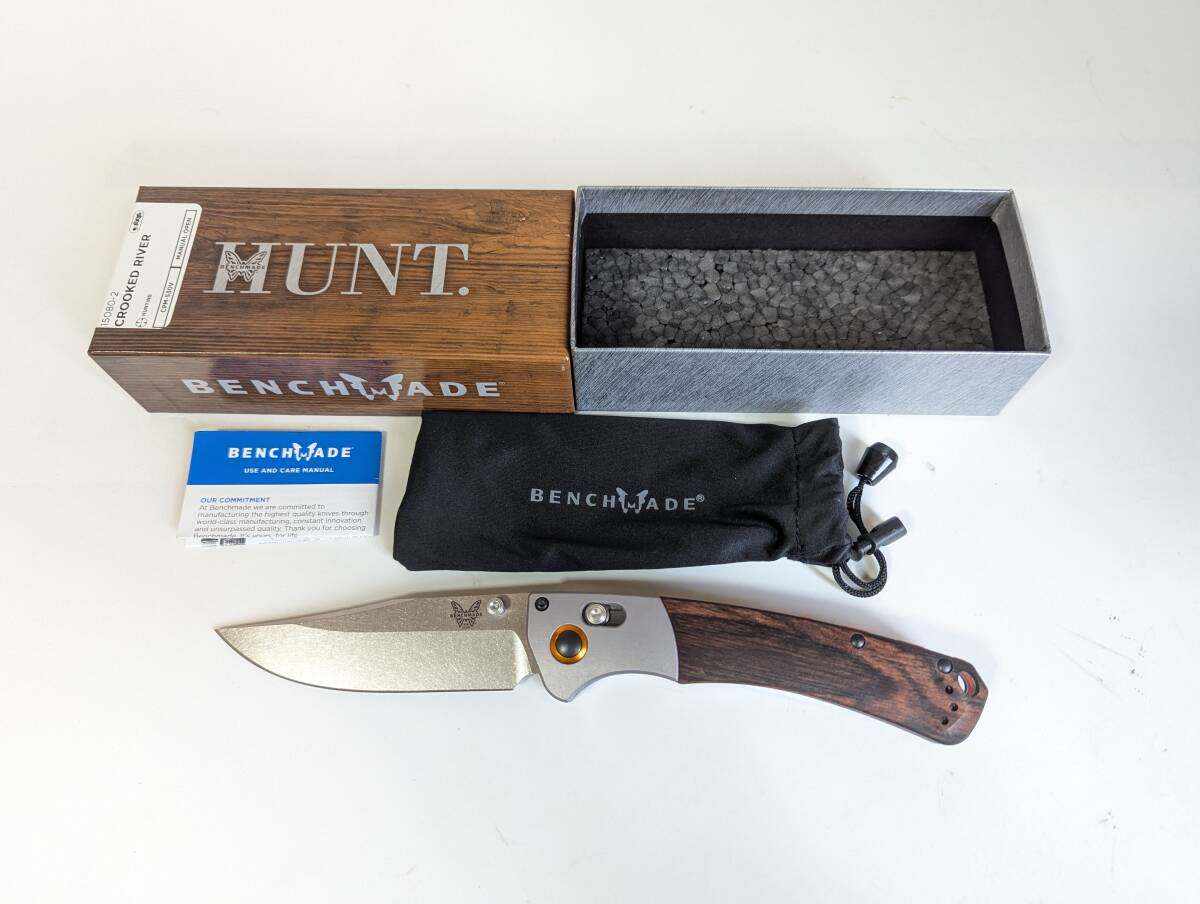 希少! BENCHMADE 0707T ベンチメイドナイフ ハンティングナイフ クルックドリバー 15080-2 CROOKED RIVER