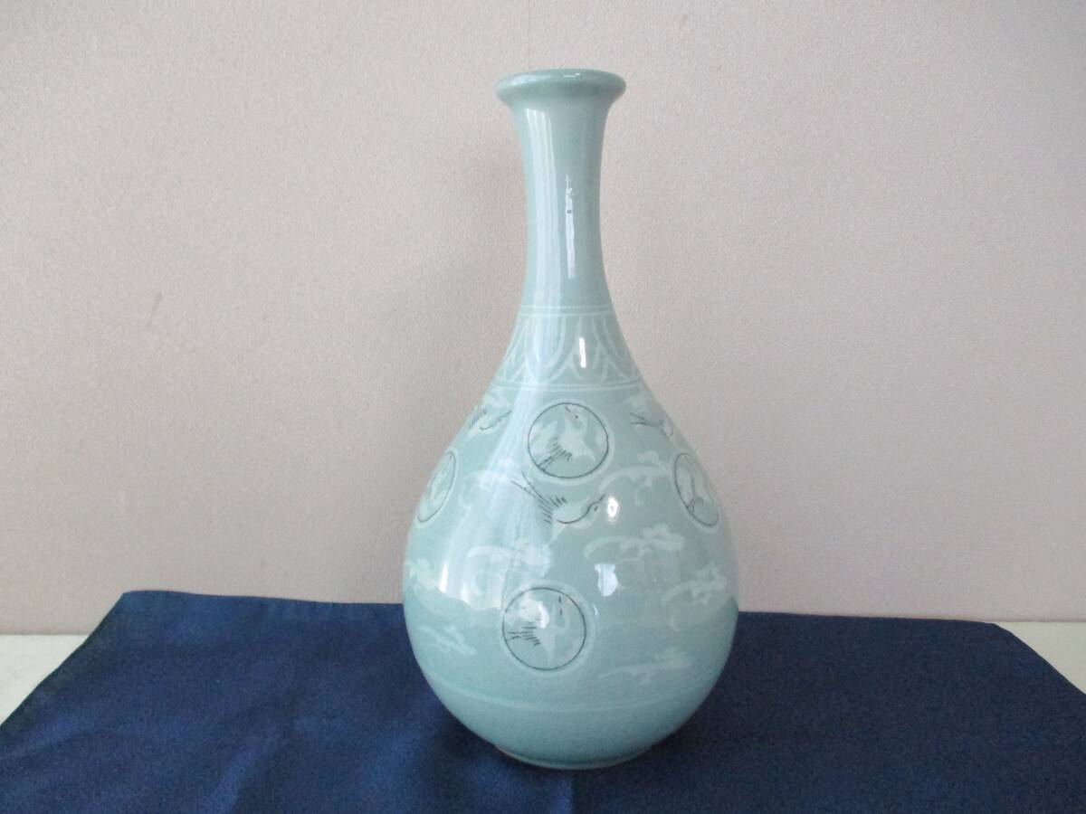 花瓶(高麗青磁・韓国青磁「鎭永」) 花器・生け花・インテリア 花瓶(高麗青磁・韓国青磁「鎭永」) 花器・生け花・インテリア