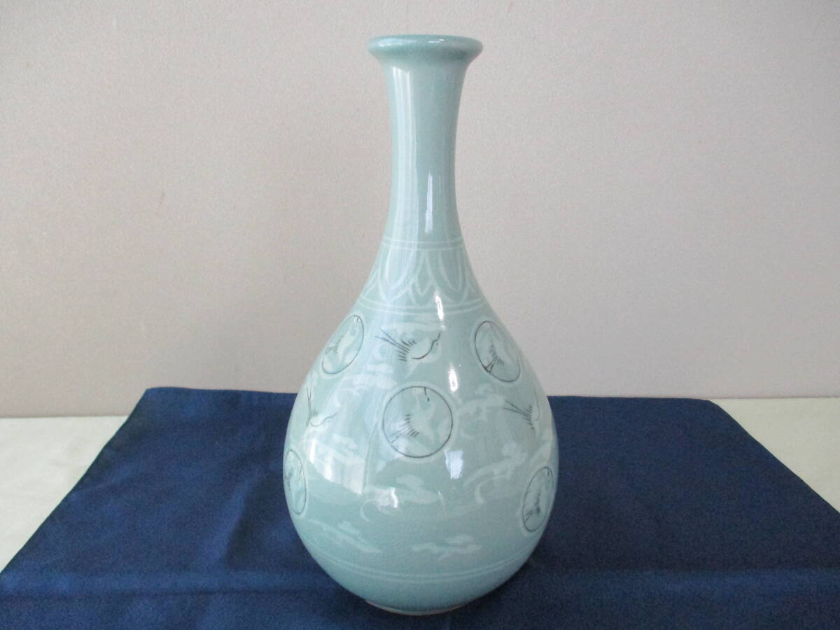 花瓶(高麗青磁・韓国青磁「鎭永」) 花器・生け花・インテリア 花瓶(高麗青磁・韓国青磁「鎭永」) 花器・生け花・インテリア