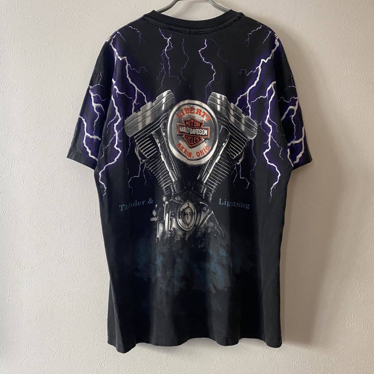古着 90s Harley Davidson Thunder & lightning Tee XL ハーレー 古着 90s Harley Davidson Thunder & lightning Tee XL ハーレー