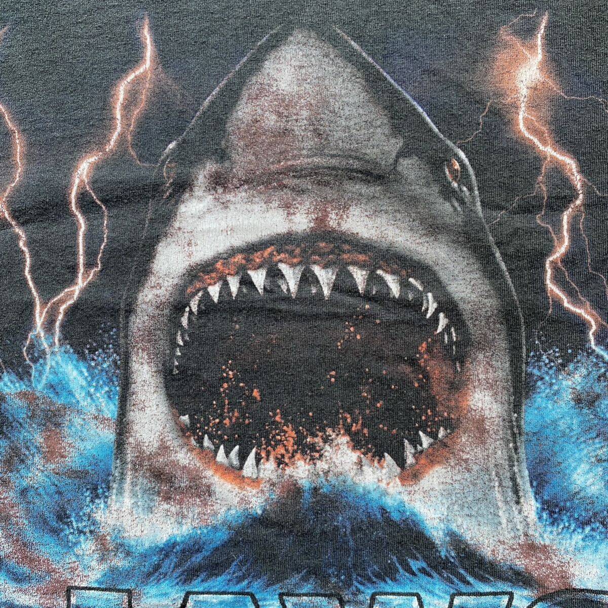 古着 Universal Studios 90s Jaws No Wimps Tee Black XL 古着 Universal Studios 90s Jaws No Wimps Tee Black XL