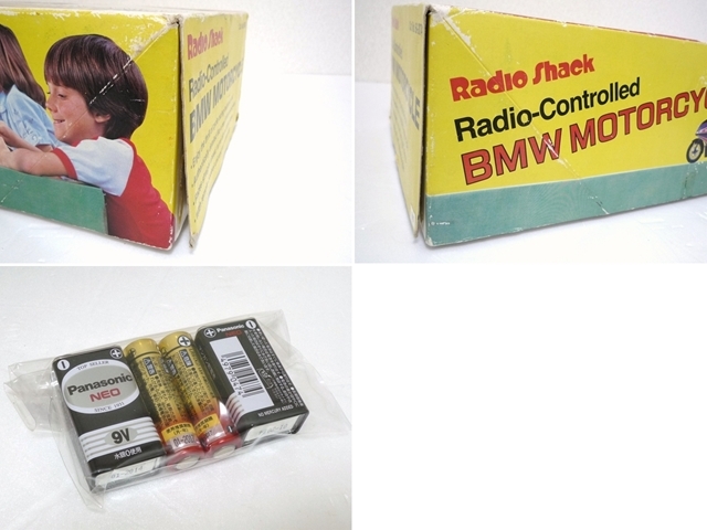 80*s Vintage BMW MOTORCYCLE radio-controller bike 1/9 Radio Shack 27MHz box & manual & rider attaching Singapore made operation verification ending battery attaching beautiful goods 