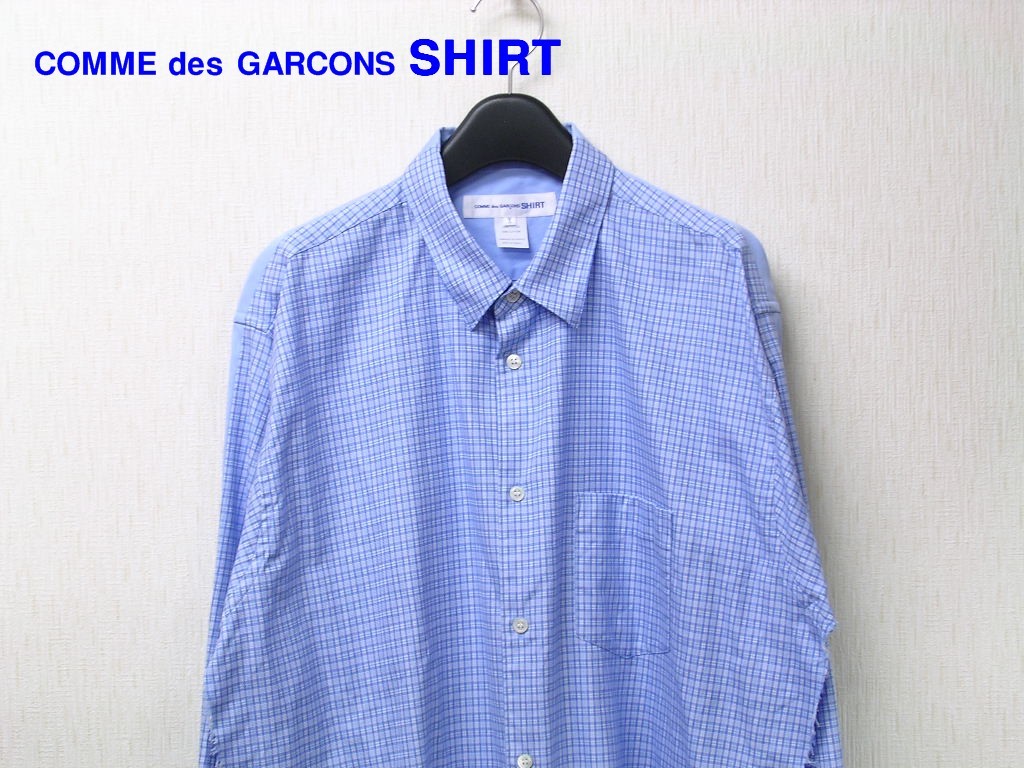 XL【COMME des GARCONS SHIRT Check Shirt LIGHT BLUE コム デ ギャルソン シャツ チェックシャツ  長袖シャツ S26040】