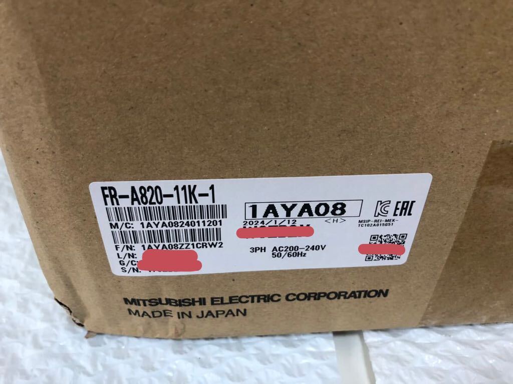 新品未開封2024年製三菱電機 FR-A820-11K-1正規品動作保証 国内 新品未開封2024年製三菱電機 FR-A820-11K-1正規品動作保証 国内