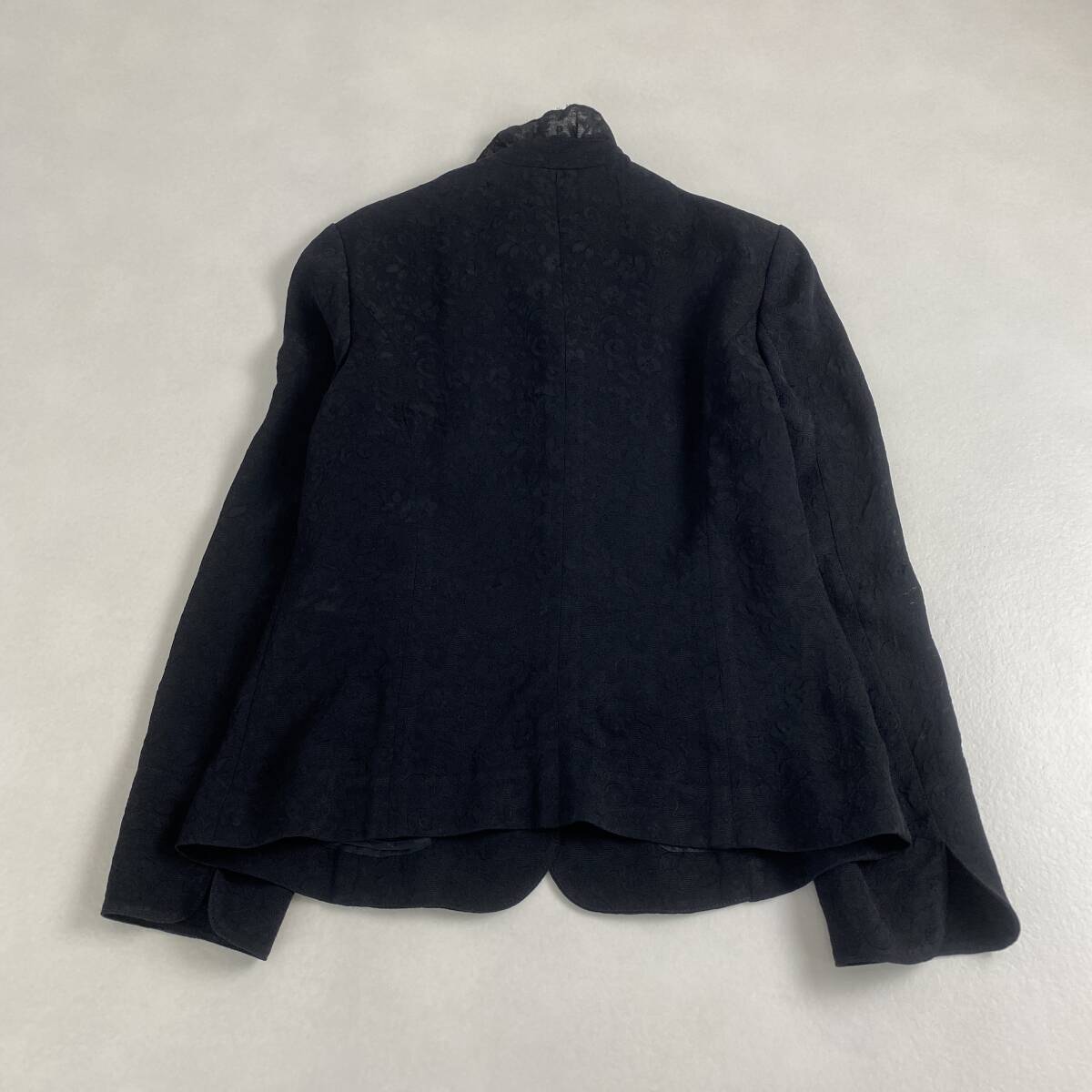 美品　ヴィンテージ　スーツ　セットアップ　セレモニー　フリル　上品　高級感　黒　花柄