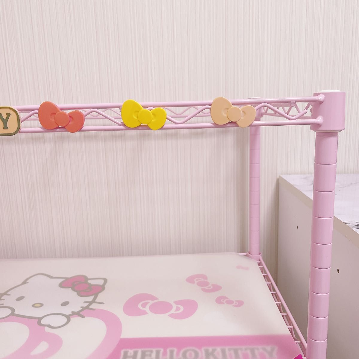 キティちゃん ピンク 3段 スチール ラック サンリオ Sanrio キティちゃん ピンク 3段 スチール ラック サンリオ Sanrio