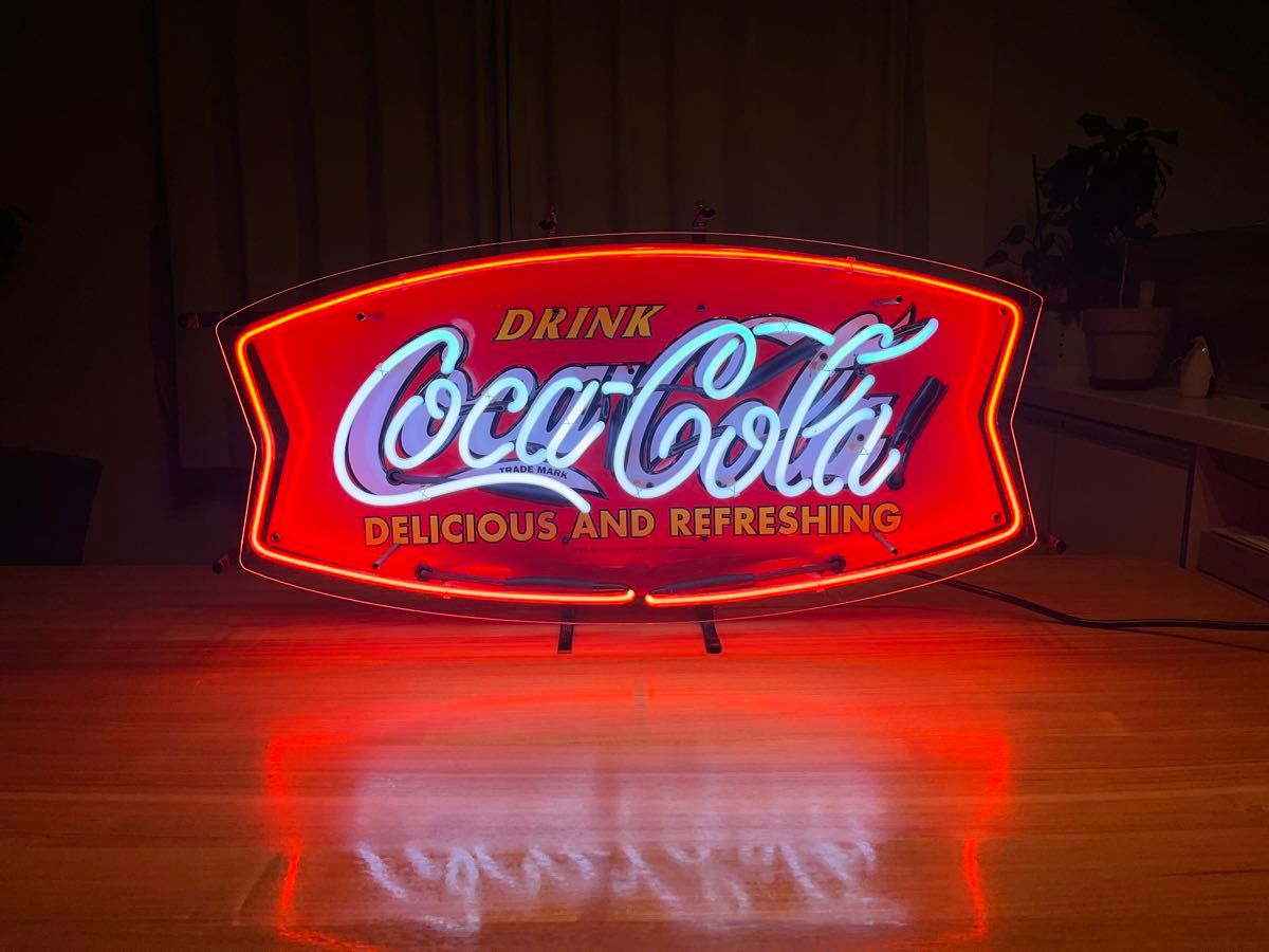 ビックサイズ コカ・コーラCoca-Colaネオンライト看板 約74cm ビックサイズ コカ・コーラCoca-Colaネオンライト看板 約74cm