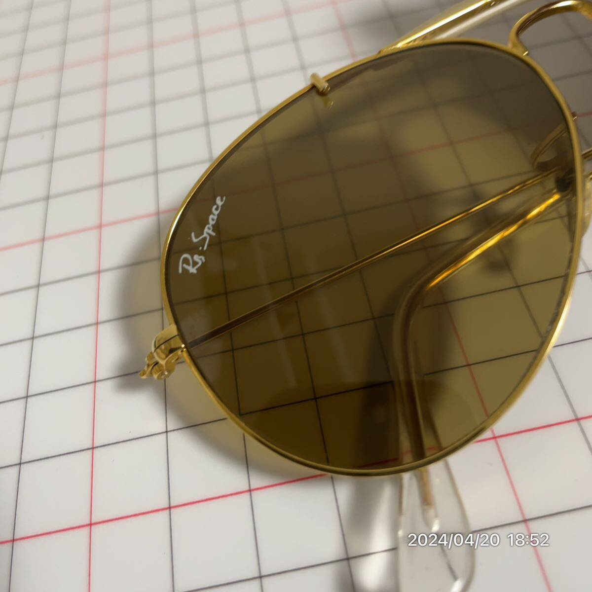 Ray Ban RayBan space Space 14K stamp equipped Teardrop type Gold rim sunglasses glasses glasses free shipping 