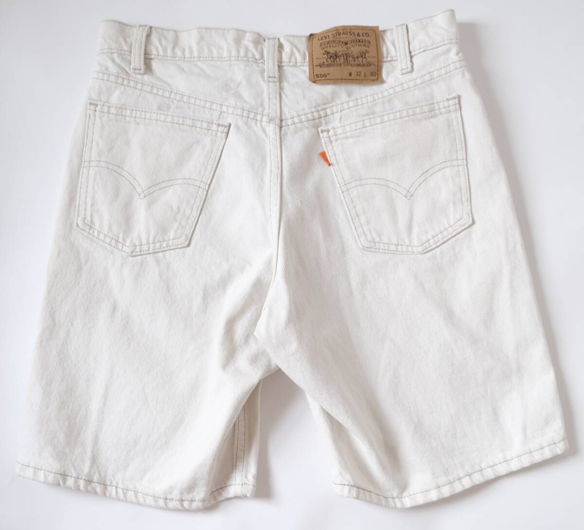 90s USA производства [ Levis 550 ] Levi's Vintage белый Denim шорты джинсы / W32 / белой серии / половина шорты America б/у одежда 