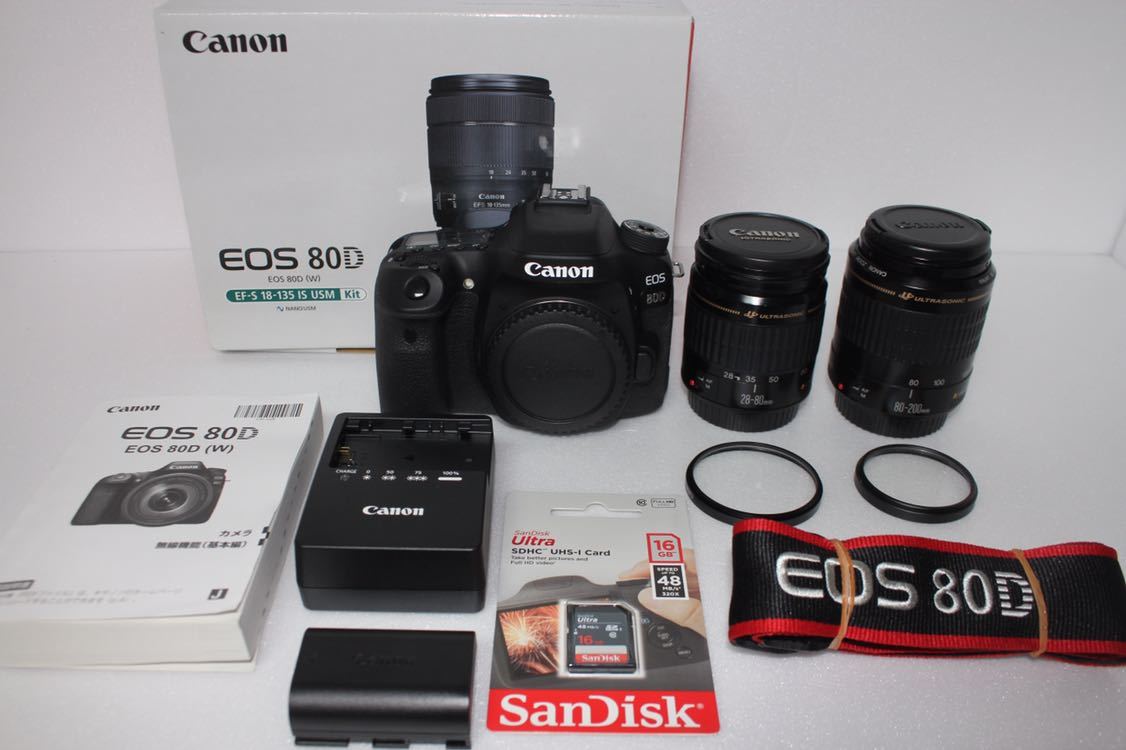 半額】 Canon 一眼レフカメラ 80D標準&望遠ダブルレンズセット EOS