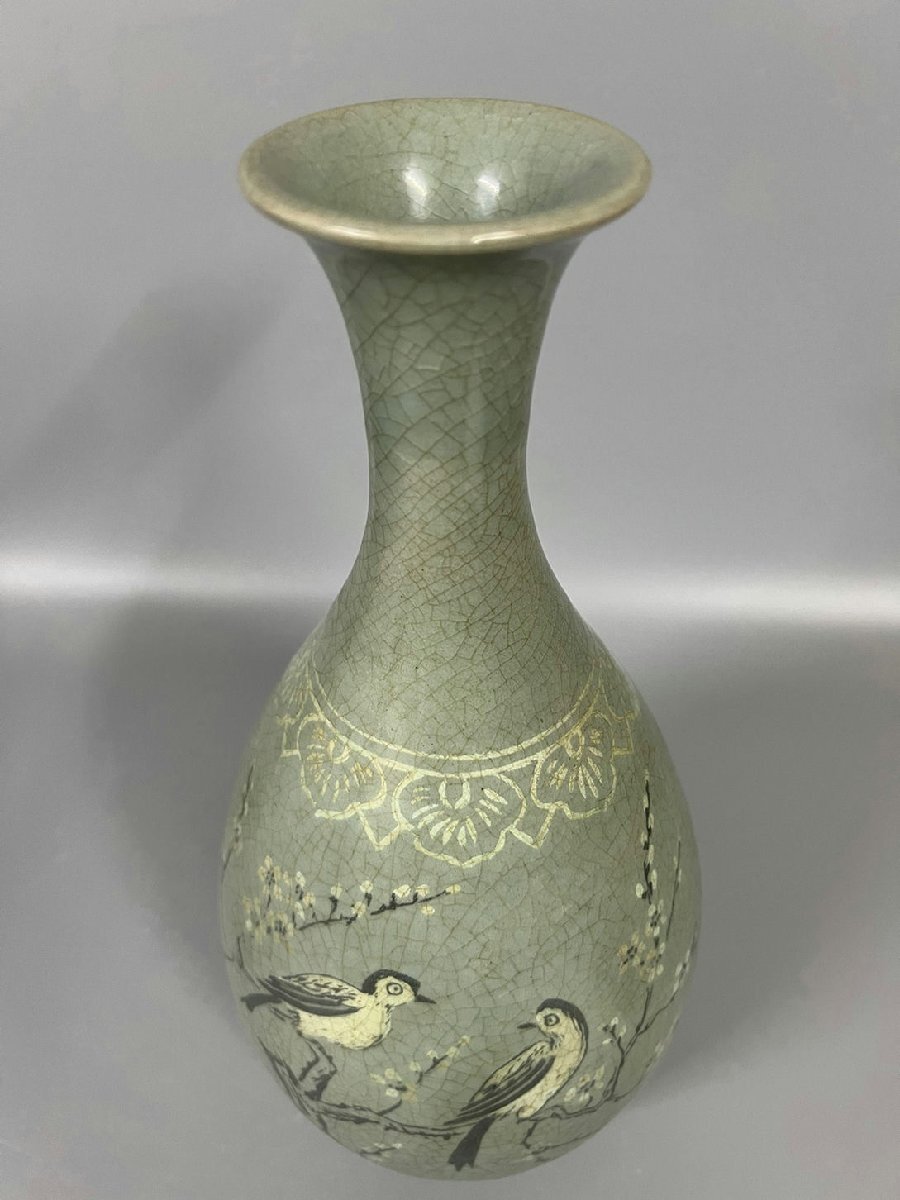 ☆朝鮮 高麗磁 朝鮮古陶磁器 古高麗 高麗青磁玉壺春瓶 朝鮮