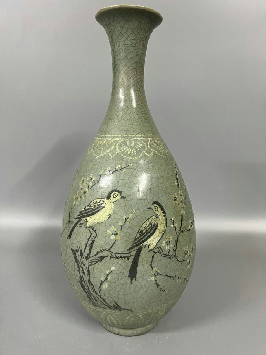 ☆朝鮮 高麗磁 朝鮮古陶磁器 古高麗 高麗青磁玉壺春瓶 朝鮮