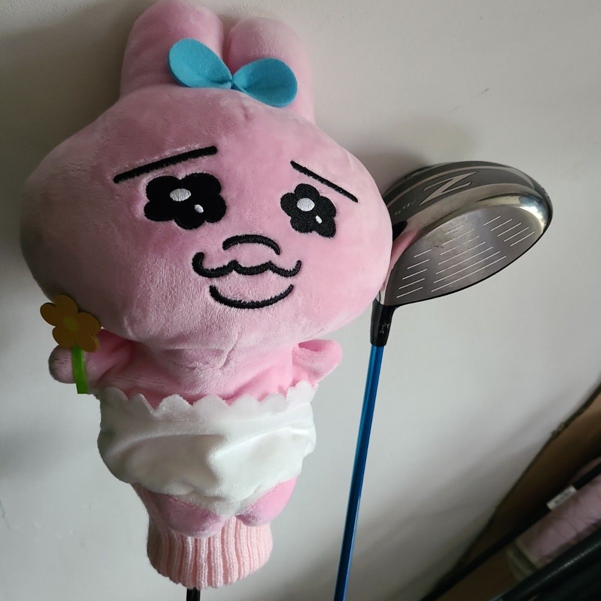 ピンクのウサギ ゴルフドライバー用ヘッドカバー おぱんちゅ