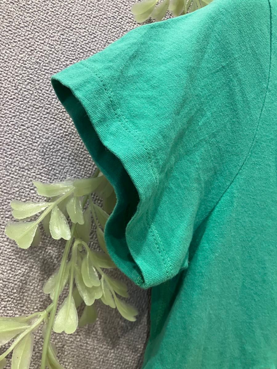 アバクロンビー&フィッチ 半袖Tシャツ 刺繍ロゴ 緑 L アバクロ アバクロンビー&フィッチ 半袖Tシャツ 刺繍ロゴ 緑 L アバクロ