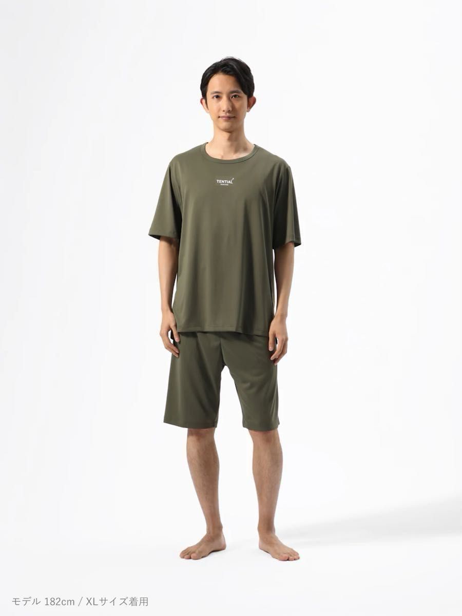 TENTIAL リカバリーウェア BAKUNE Dry 半袖上下セット カーキ XL TENTIAL リカバリーウェア BAKUNE Dry 半袖上下セット カーキ XL