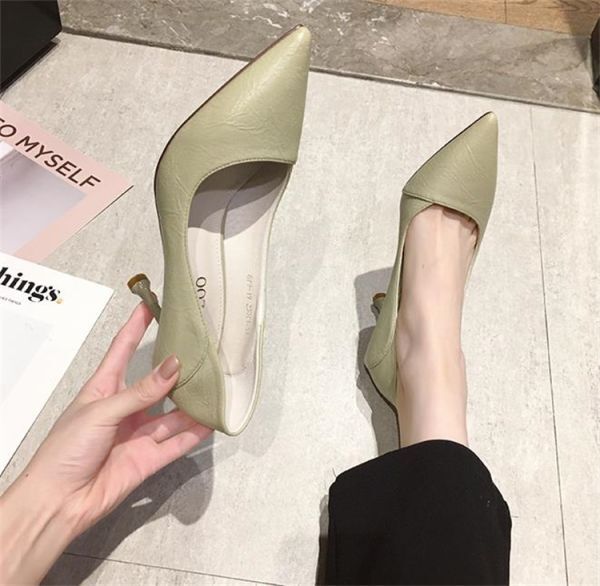 新品 / ソフトレザーハイヒール /【LIGHT GREEN】ライトグリーン/ 24.5cm