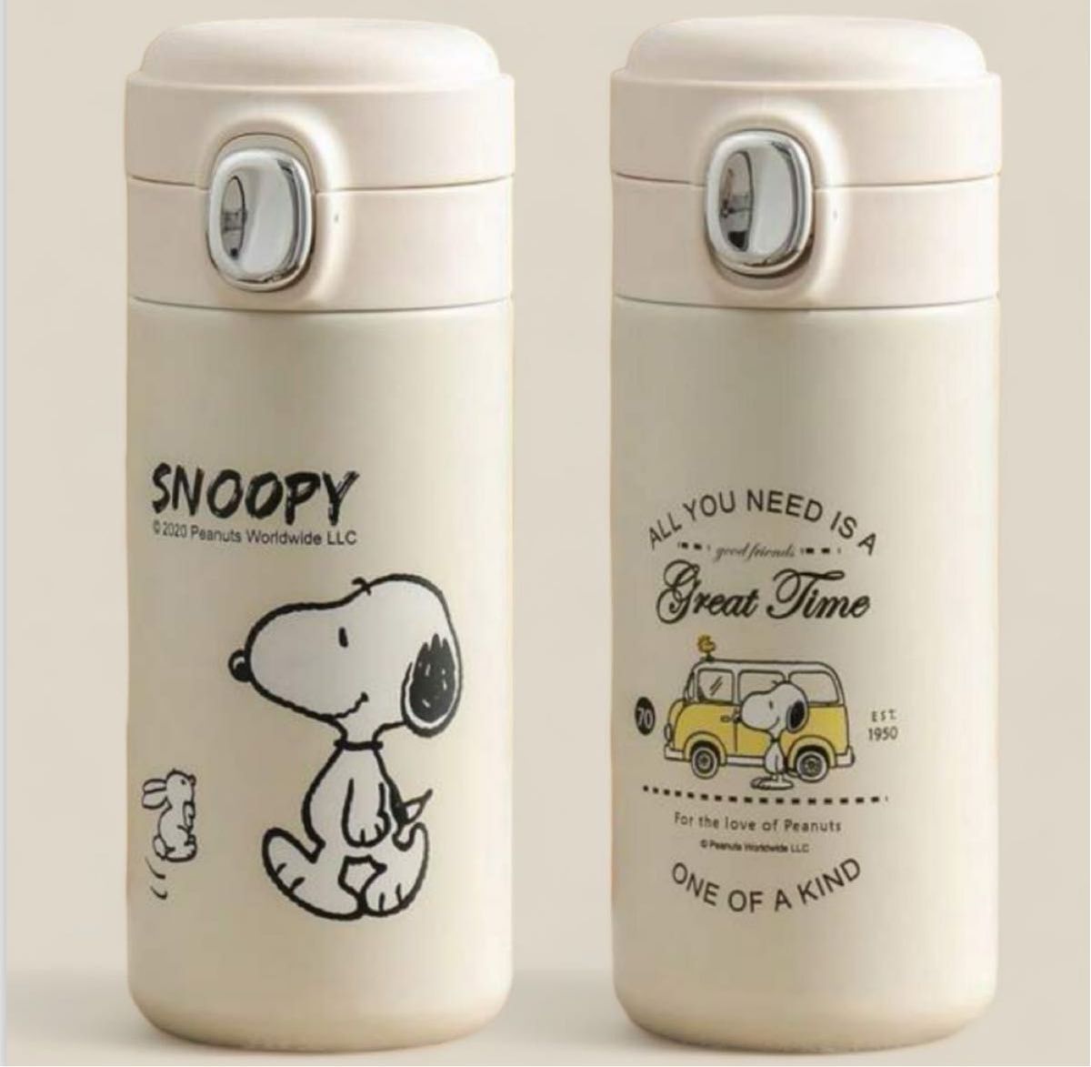 SNOOPY スヌーピー ステンレスボトル 水筒 マグボトル 300ml 2本セット 保冷 保温 オフホワイト