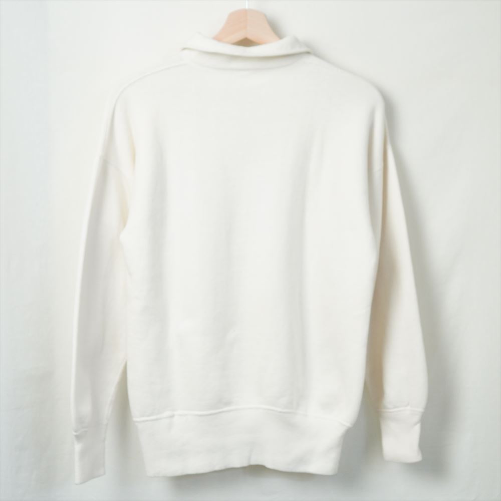 50s ビンテージ Sportswear ハーフジップ カレッジ スウェット HAWKS 白 赤 L