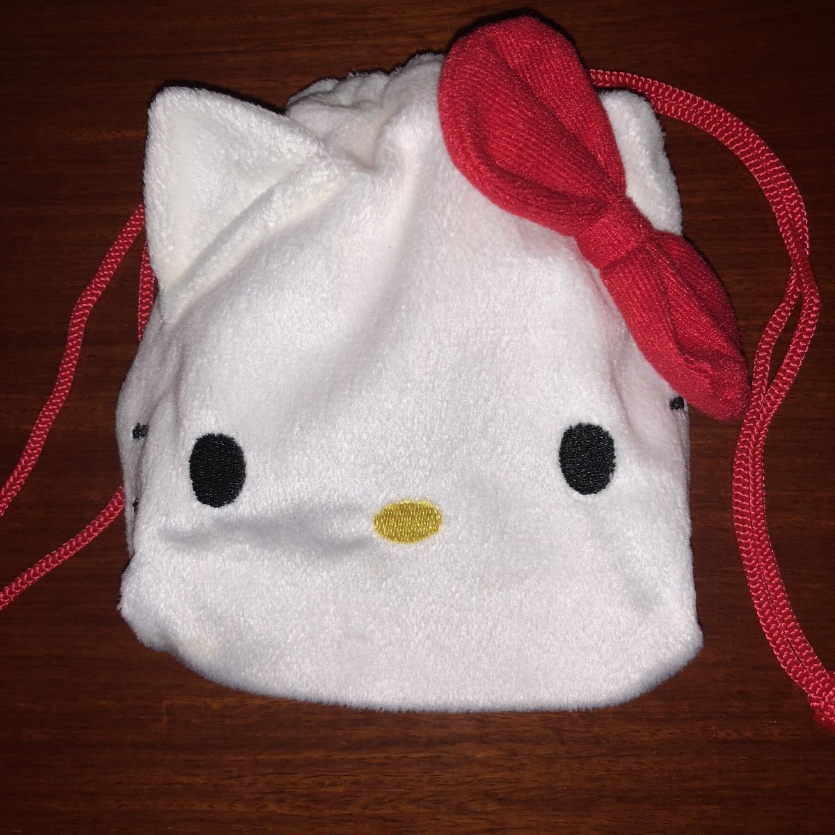 Hello Kitty| Hello Kitty large cutback handbag bag nappy material mofmof pouch 2 point set secondhand goods 