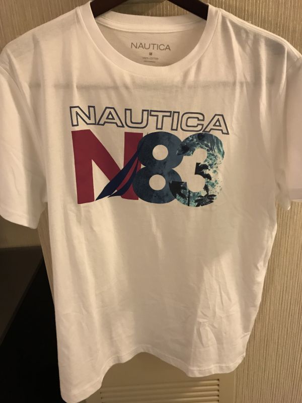 US購入 NAUTICA ノーティカ 半袖 ティー T シャツ ホワイト 白色 US Mサイズ 日本Lサイズ 新品未使用_画像1