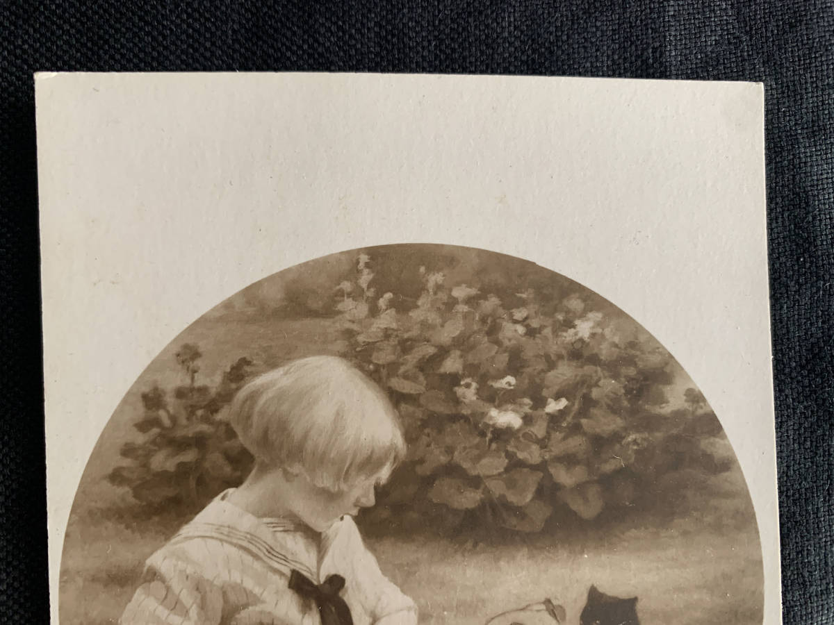 フランス 1910s 黒猫 少女 絵画 イラスト Salon de Paris サロン フランス 1910s 黒猫 少女 絵画 イラスト Salon de Paris サロン