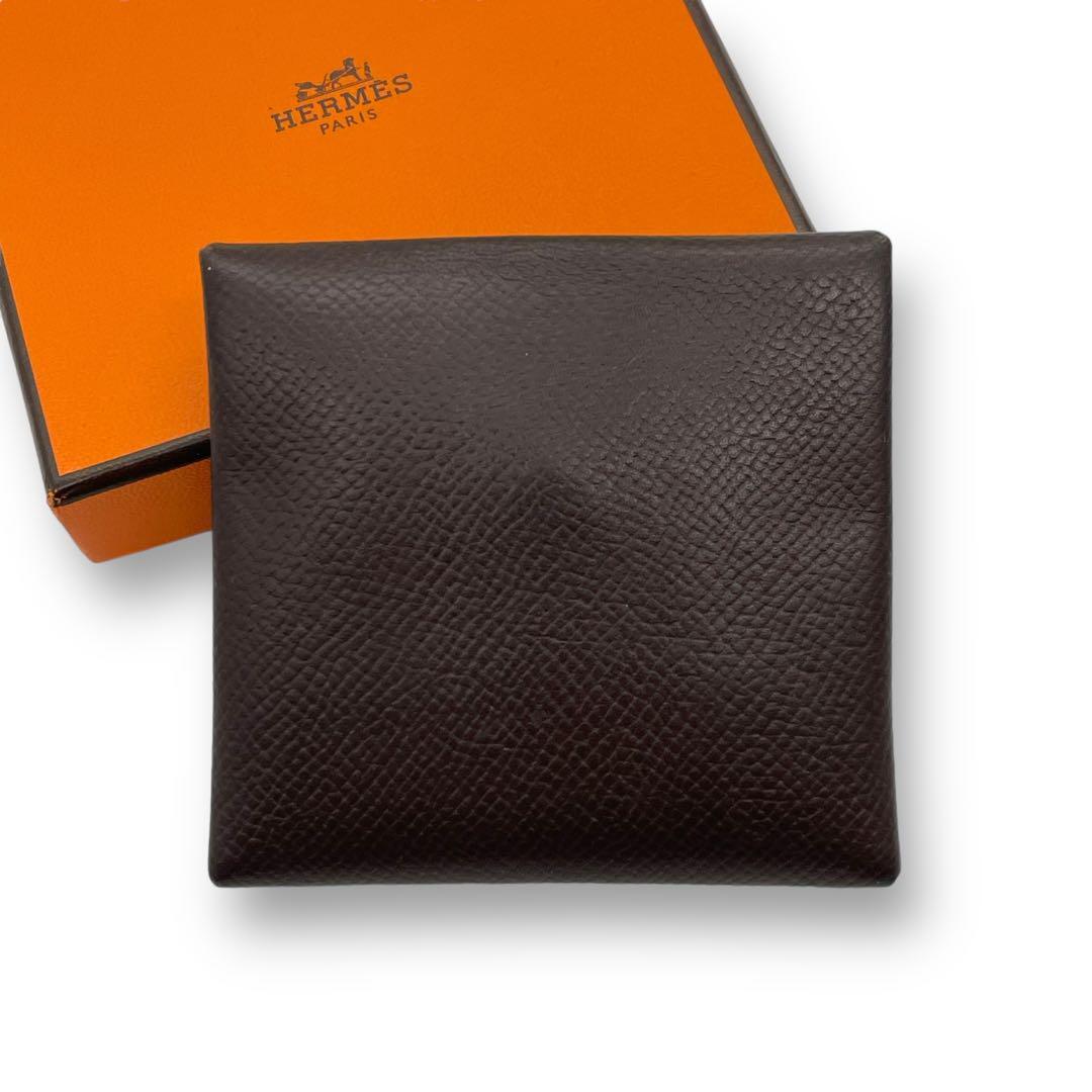HERMES エルメス バスティア コインケース L刻印 小銭入れ 濃茶 HERMES エルメス バスティア コインケース L刻印 小銭入れ 濃茶