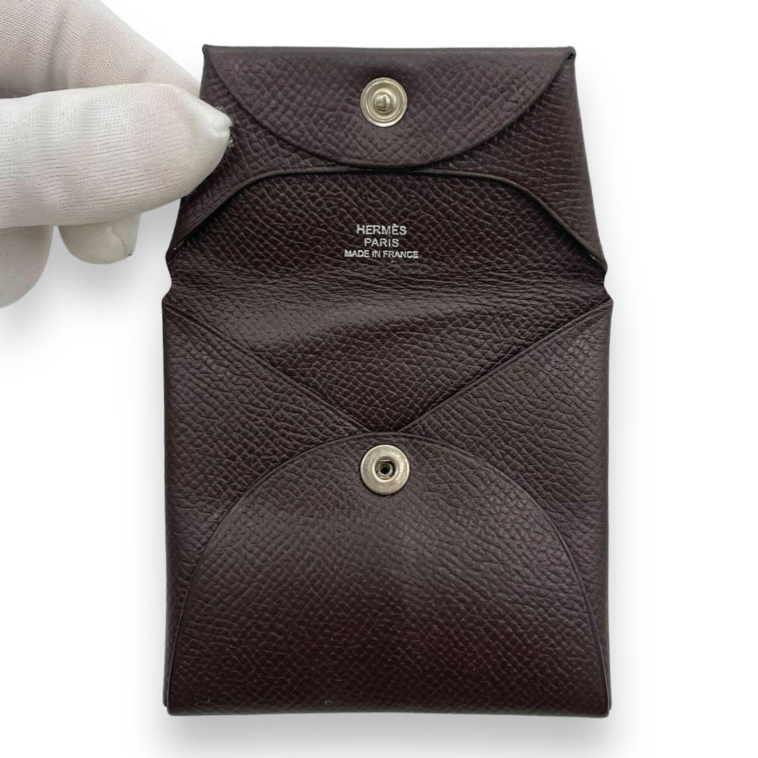 HERMES エルメス バスティア コインケース L刻印 小銭入れ 濃茶 HERMES エルメス バスティア コインケース L刻印 小銭入れ 濃茶