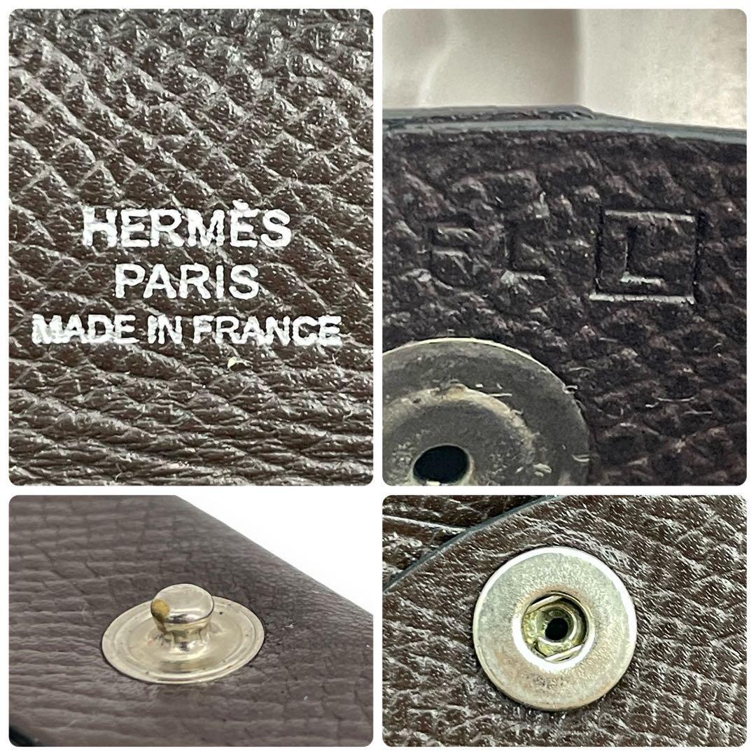 HERMES エルメス バスティア コインケース L刻印 小銭入れ 濃茶 HERMES エルメス バスティア コインケース L刻印 小銭入れ 濃茶
