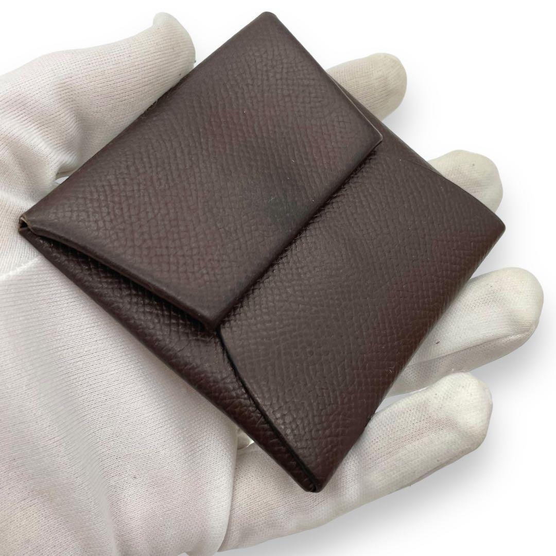HERMES エルメス バスティア コインケース L刻印 小銭入れ 濃茶 HERMES エルメス バスティア コインケース L刻印 小銭入れ 濃茶