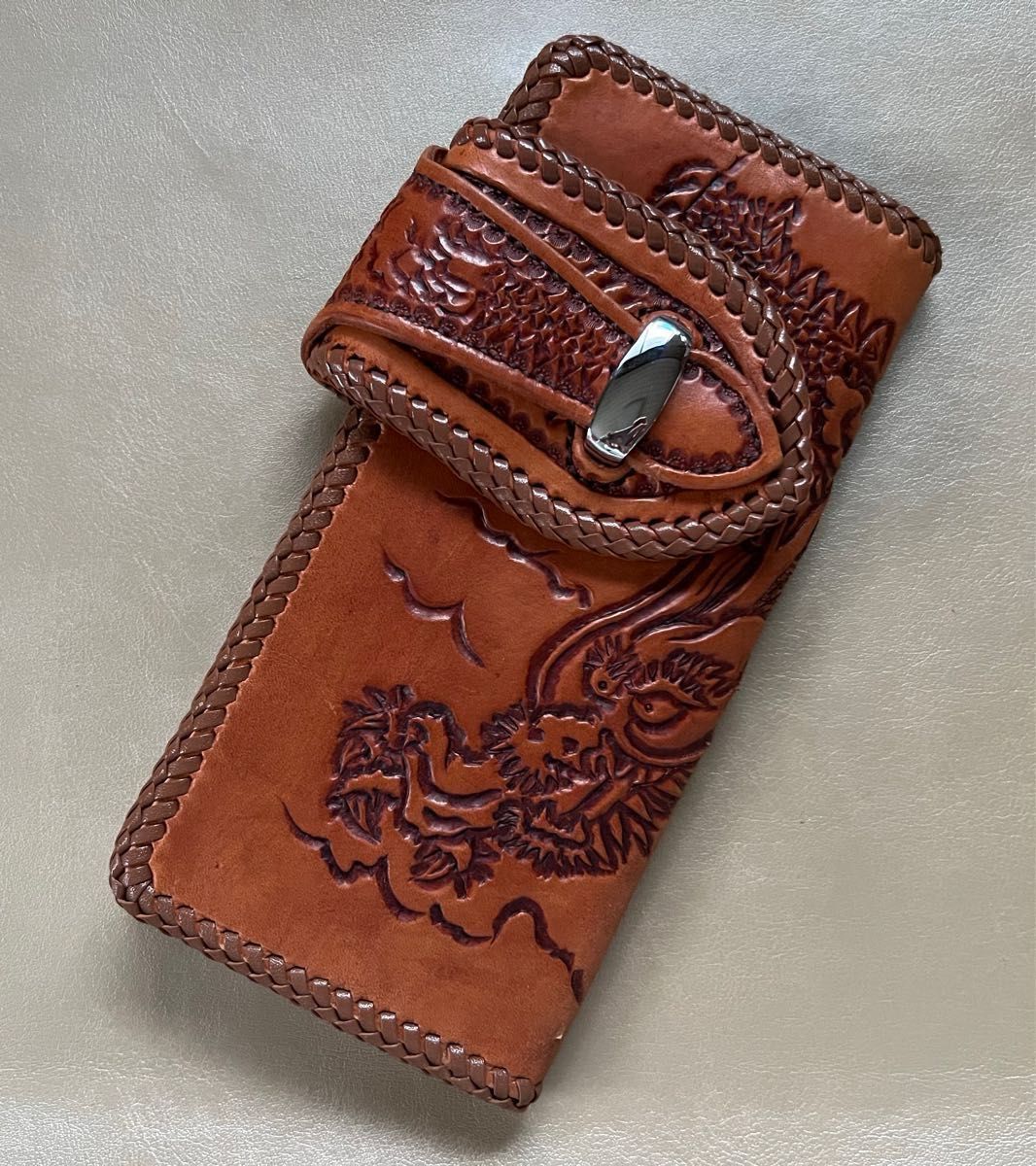 本革長財布 ハンドメイド レザーカービングバイカーズウォレット 本革長財布 ハンドメイド レザーカービングバイカーズウォレット