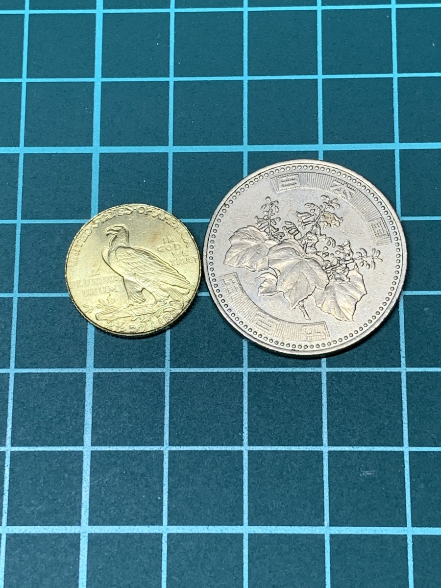 【Ωコイン】1915年 オールドインディアン 2.5ドル金貨24KGPレプリカ　復刻参考メダル　アメリカ　d9_画像7