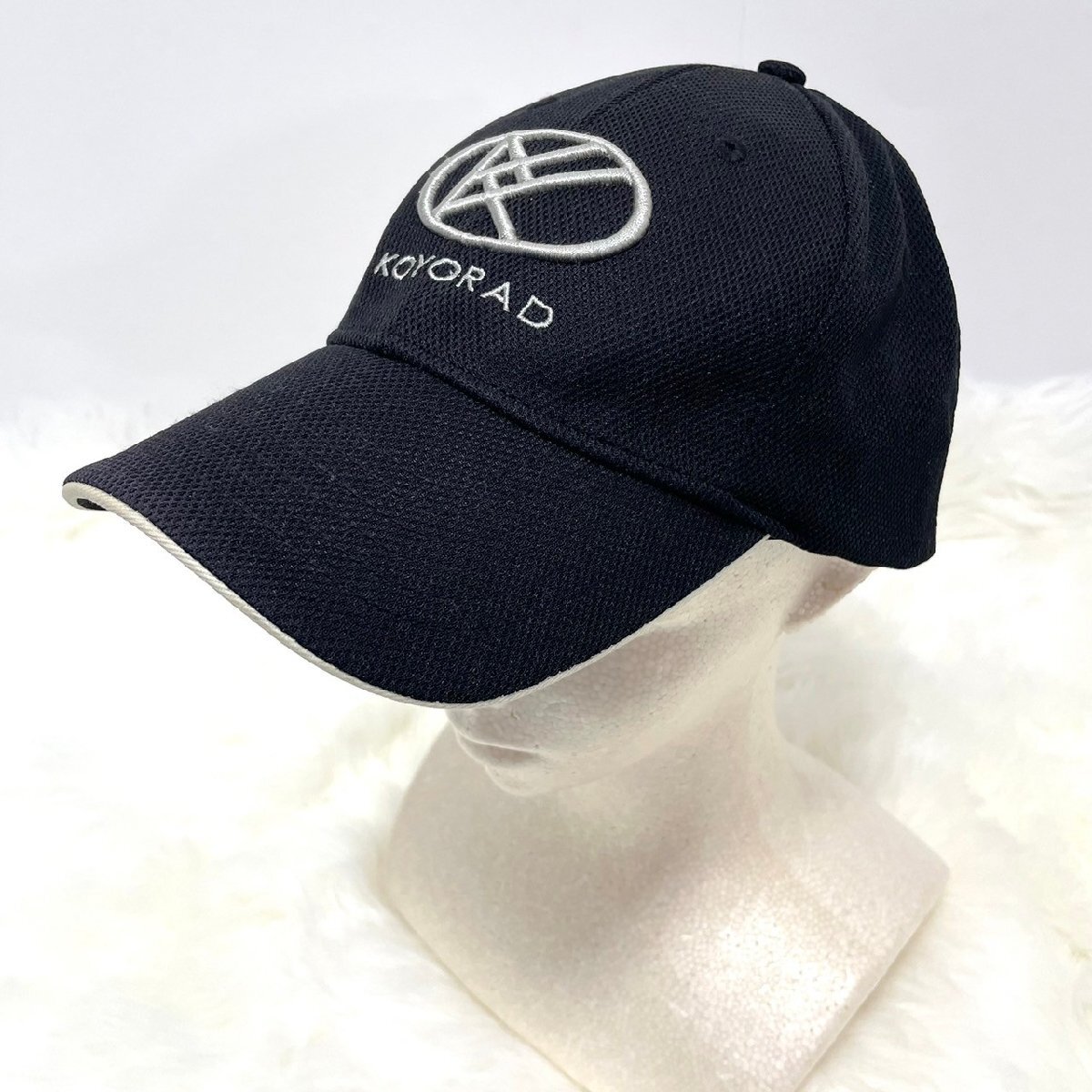 (^w^)b 企業系 アイテム NU-FIT BY KC CAPS KOYORAD ロー メッシュ キャップ CAP 帽子 ロゴ 刺繍 ゴム 仕様 ブラック ONE SIZE C1157ME