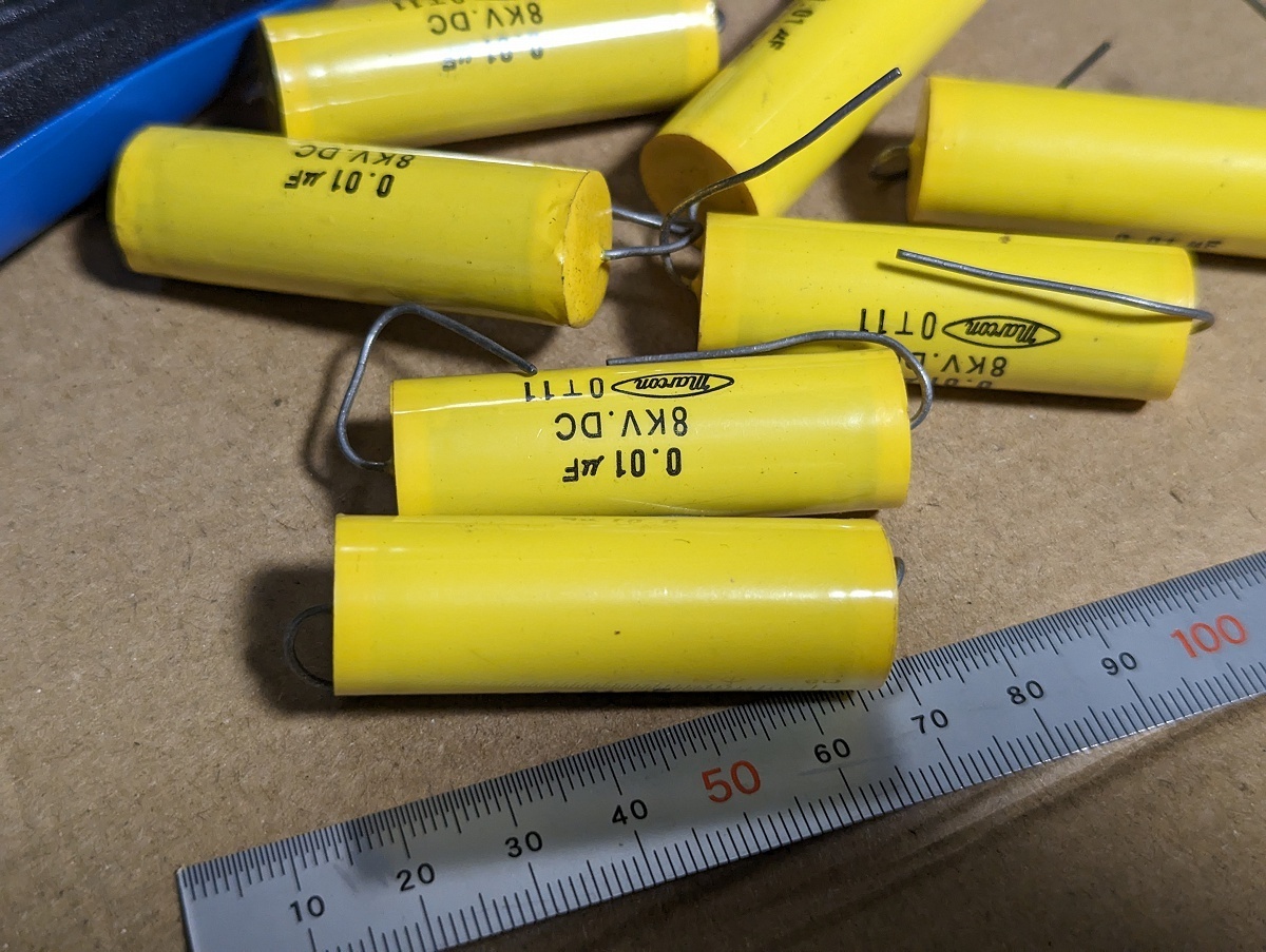 送料無料★3個 日本製 当時モノ新品 0.01μF 8KV フィルムコンデンサー 円筒形 5cm マルコン MARCON 真空管 アンプ オーディオ コンデンサ 送料無料★3個 日本製 当時モノ新品 0.01μF 8KV フィルムコンデンサー 円筒形 5cm マルコン MARCON 真空管 アンプ オーディオ コンデンサ