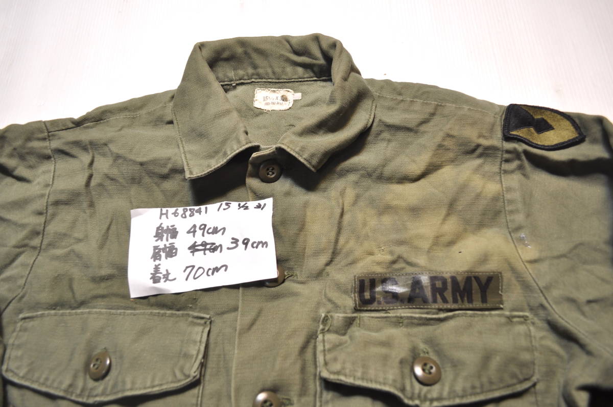 1974年 米軍放出品 OD 迷彩 戦闘服 ジャケット 上着 15 1/2 31 70年代 後期 ベトナム戦争 ナム戦 LC1 LC2 D_画像2