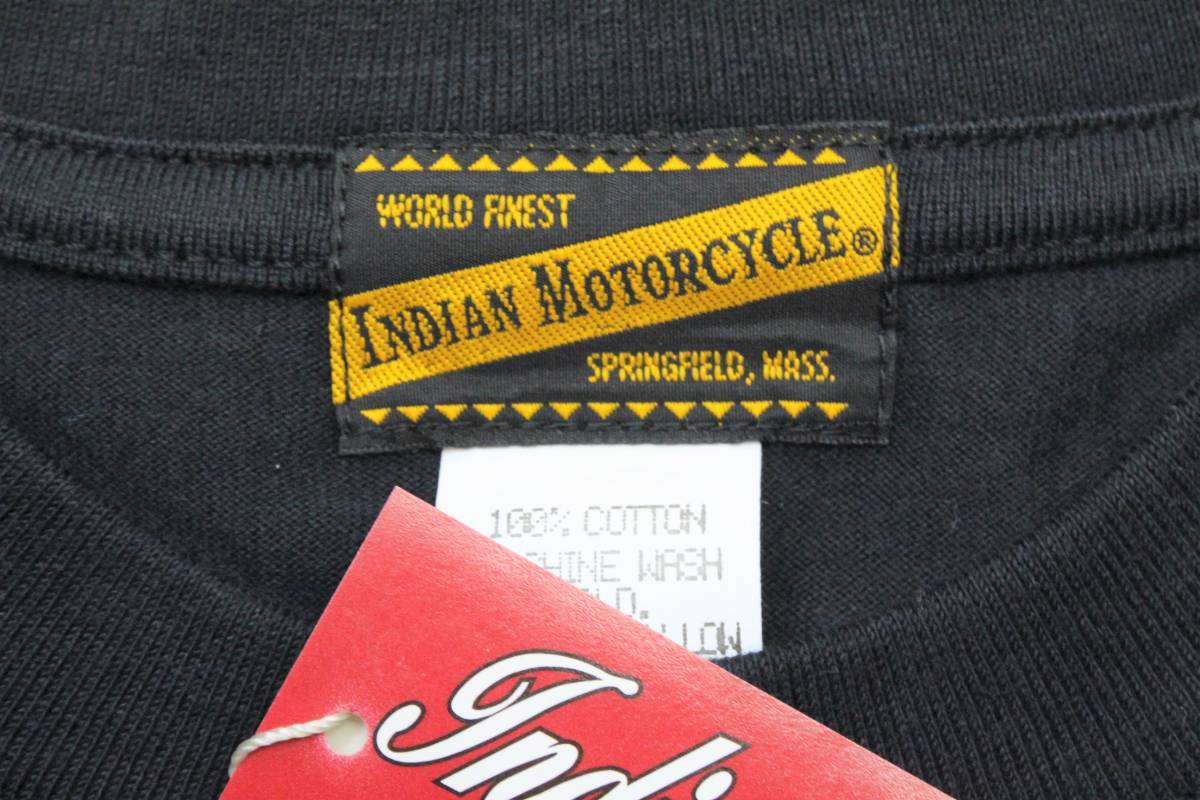 YTS26東洋Mインディアン モーターサイクル 半袖Tシャツ 刺繍INDIAN MORTORSYCLEスプリングフィールド バイカー 黒色_画像5