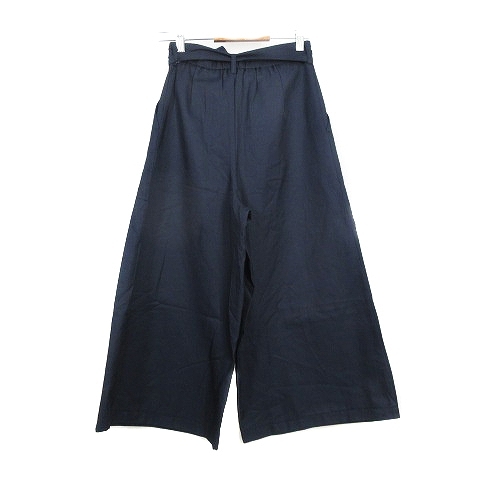  unused goods dress kipDRESKIP pants wide s car cho tuck cotton thin plain S navy blue navy bottoms /BT lady's 