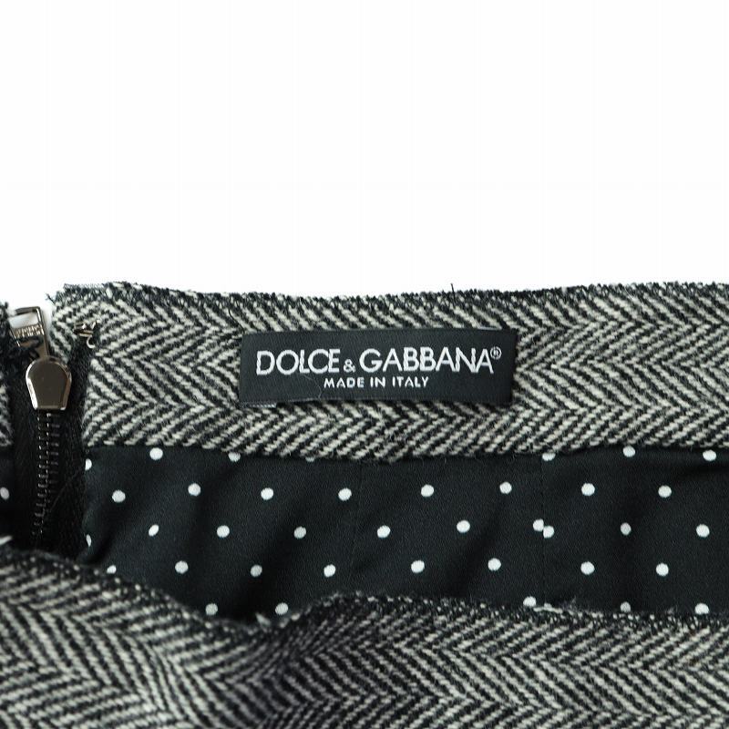  Dolce & Gabbana Dolce&Gabbana узкая юбка narrow юбка "в елочку" общий рисунок шерсть подкладка точка рисунок mi утечка длинный 40 L серый 