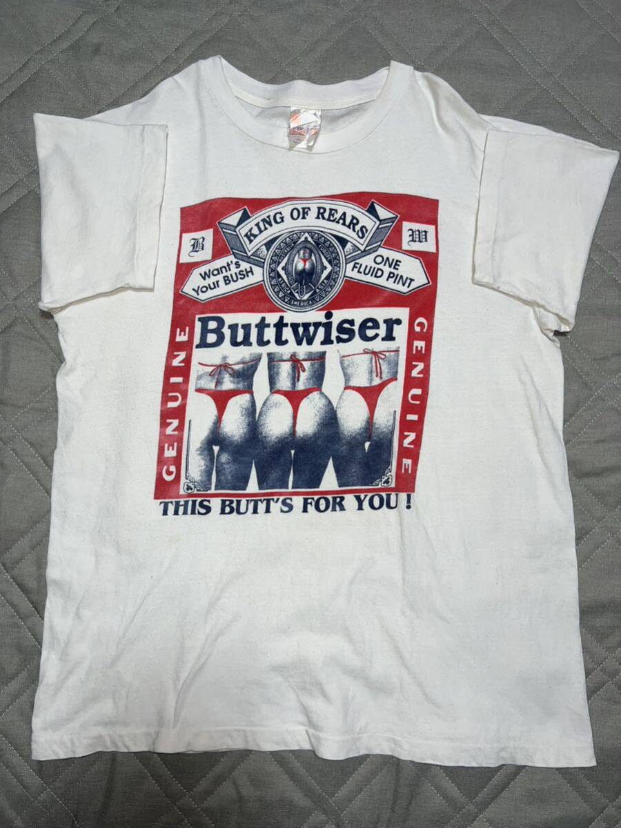 80s 90s ヴィンテージ Buttwiser Budweiser パロディ Tシャツ 80s 90s ヴィンテージ Buttwiser Budweiser パロディ Tシャツ