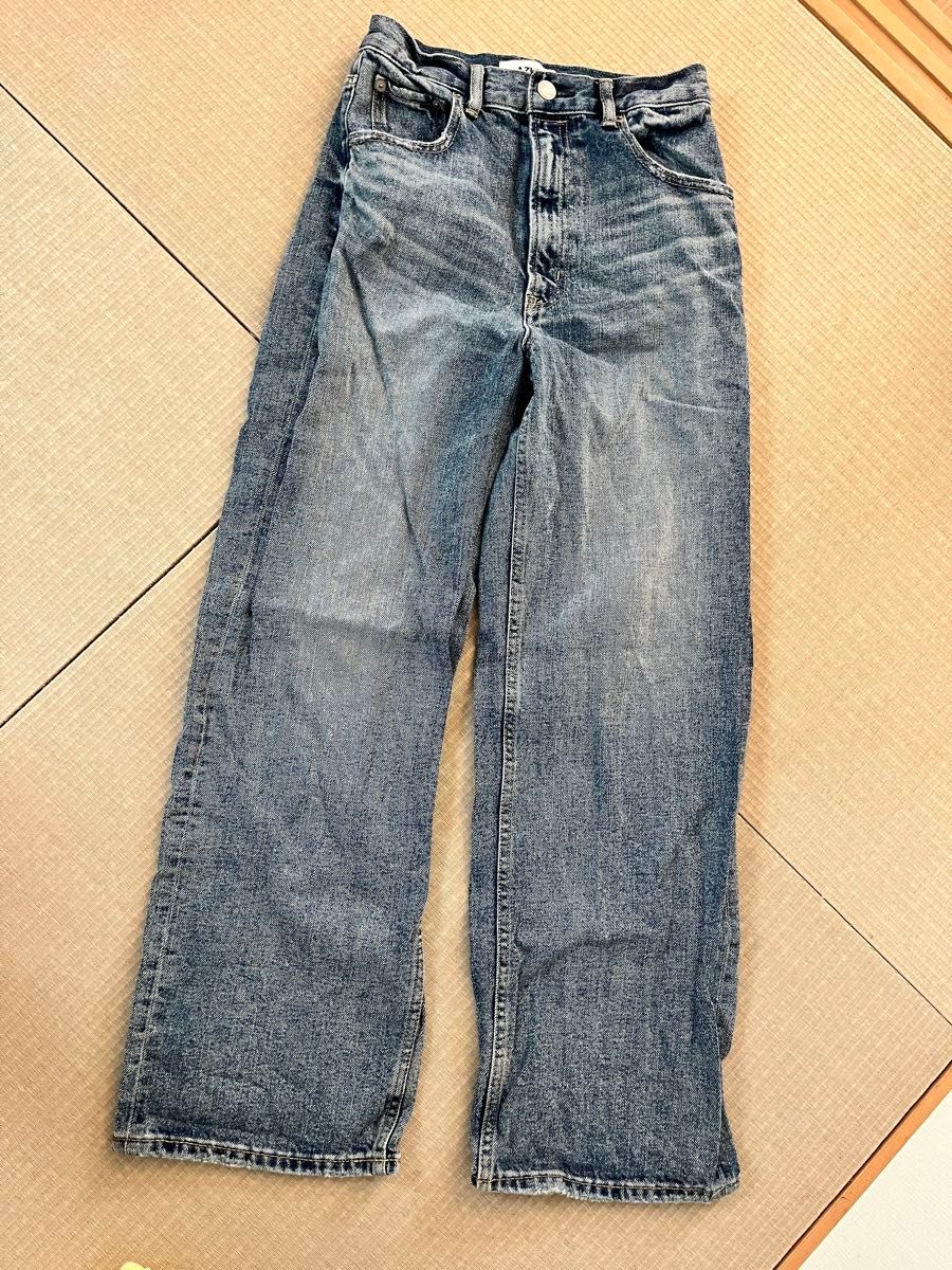 AZUL DENIM ハイウエストワイドデニム ライトブルー Mサイズ ジーンズ パンツ