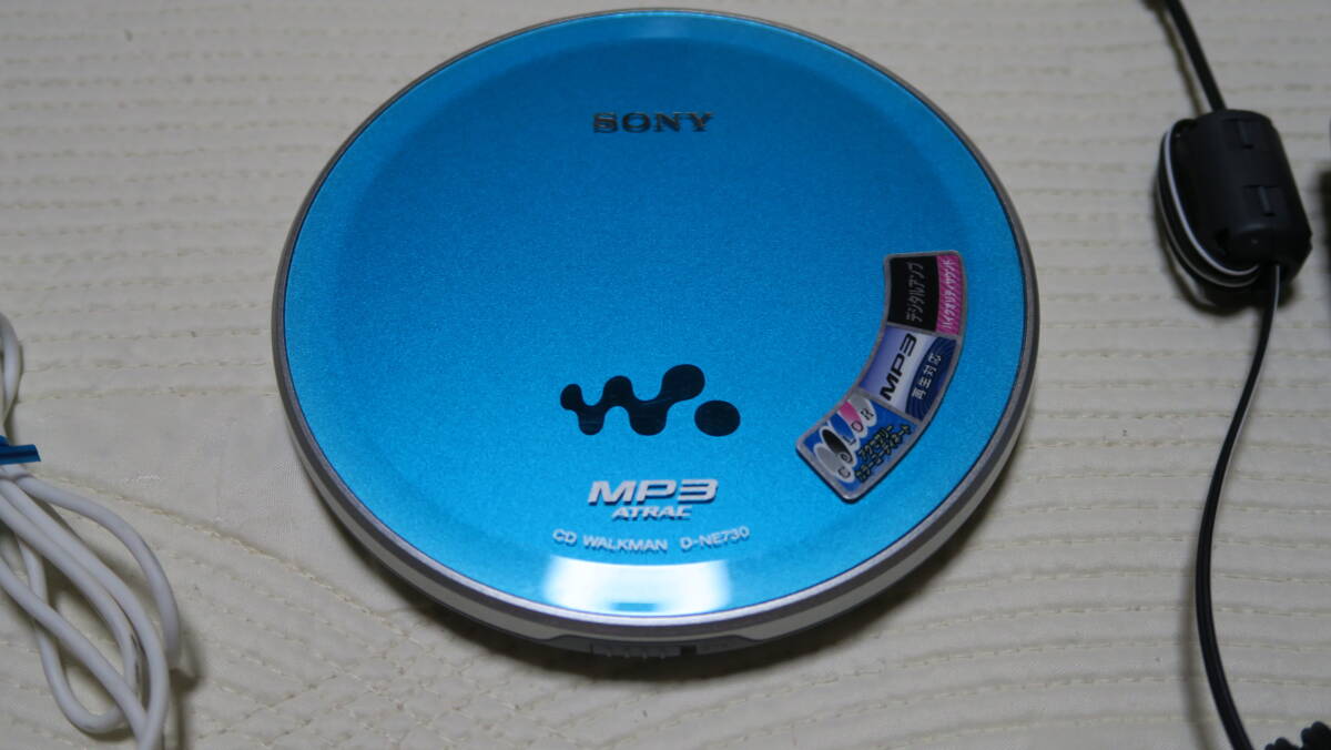 ○動作品 ソニー D-NE730 CDウォークマン SONY ブルー CDプレーヤー
