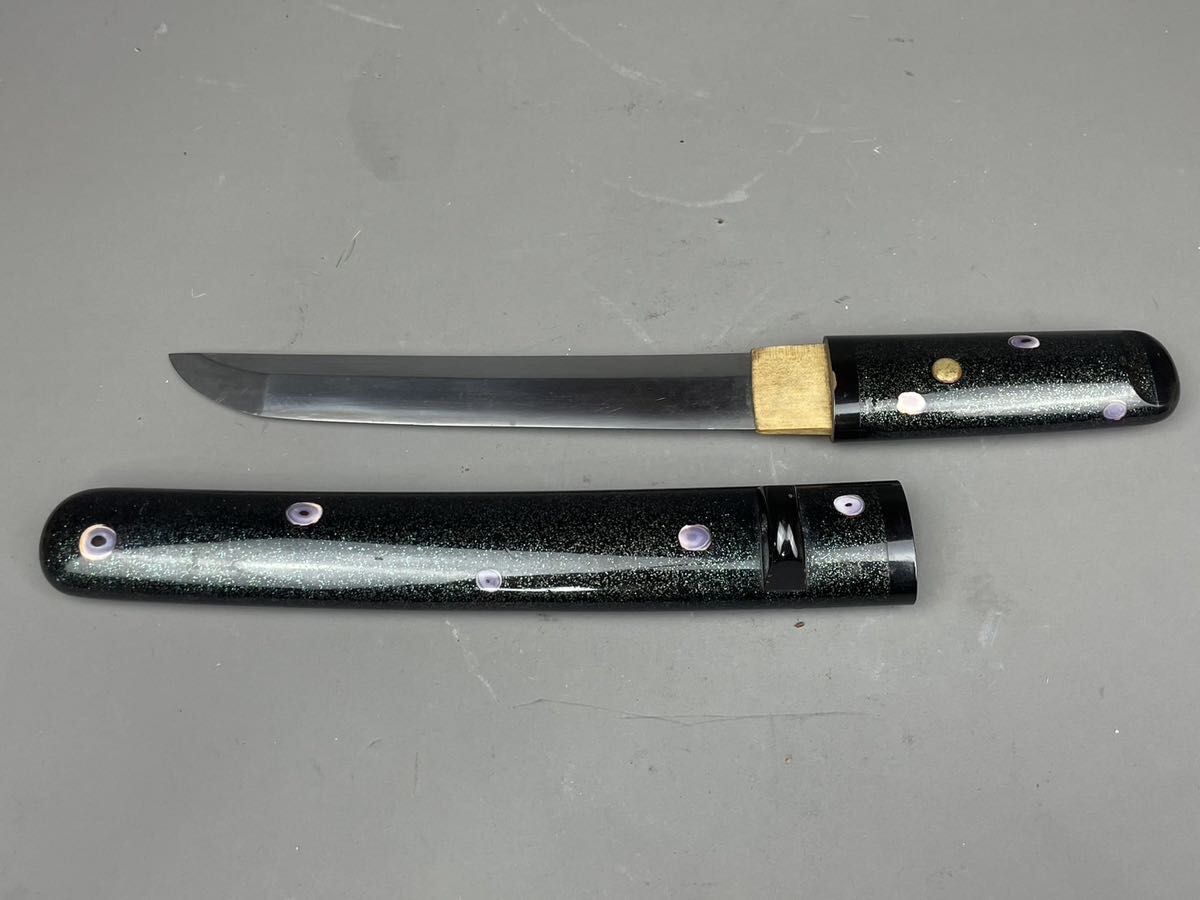 合法サイズ】 無銘 槍 12.8㎝ 螺鈿細工 時代 武具 日本刀 骨董