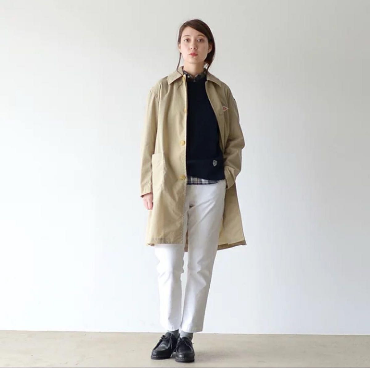 DANTON ダントン 春夏コートナイロン タフタ ステンカラーコート DANTON ダントン 春夏コートナイロン タフタ ステンカラーコート