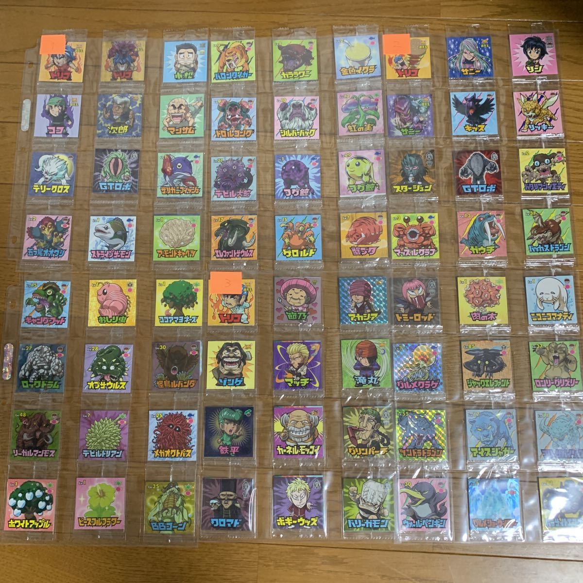  Toriko gourmet collection seal gmi series full comp all 264 kind + other 12 kind to peeled off etc. 8 sheets total 284 sheets file & list DVD minor seal 