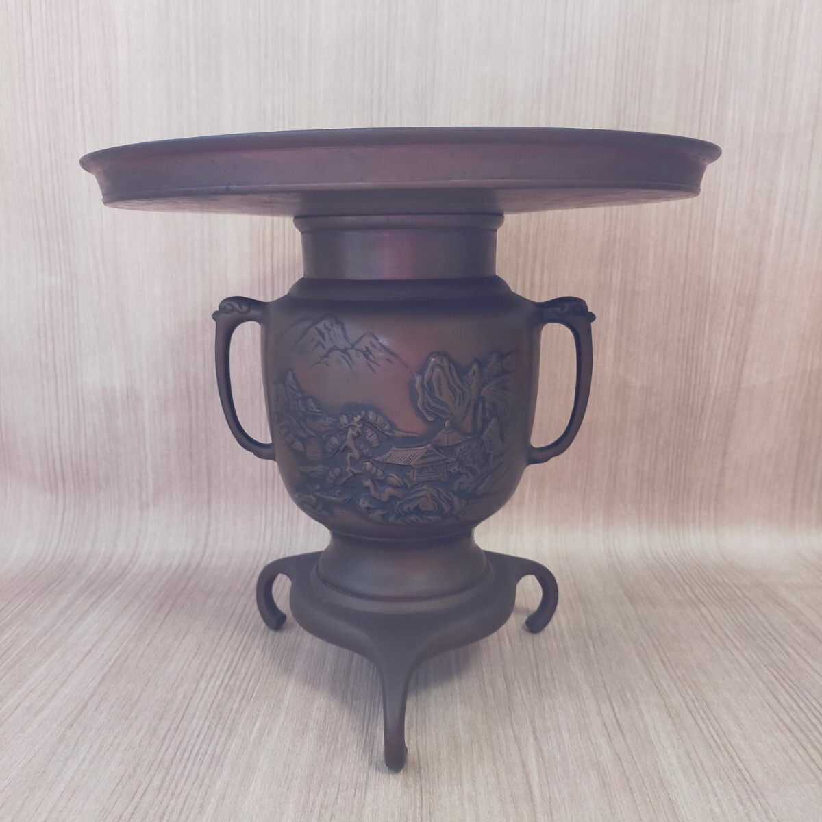 Bibian 比比昂- 薄端唐銅祥山銅器花器銅製三足茶道具華道具金属 Bibian 比比昂- 薄端唐銅祥山銅器花器銅製三足茶道具華道具金属