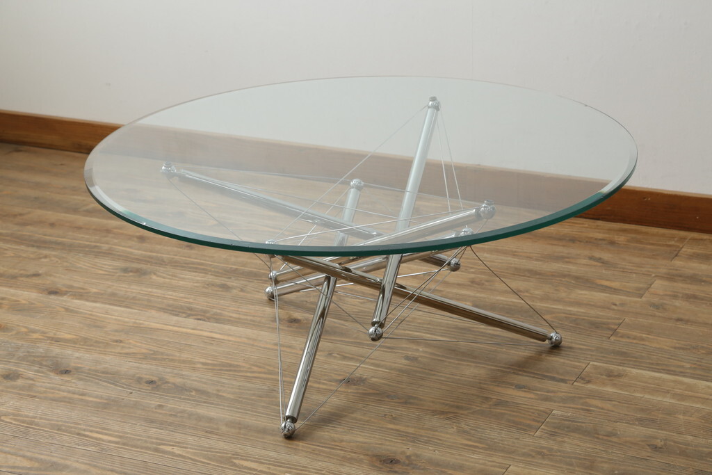 R-064902 中古 Cassina(カッシーナ) 713 センターテーブル(ローテーブル、カクテルテーブル、カフェテーブル、コーヒーテーブル、ガラス)