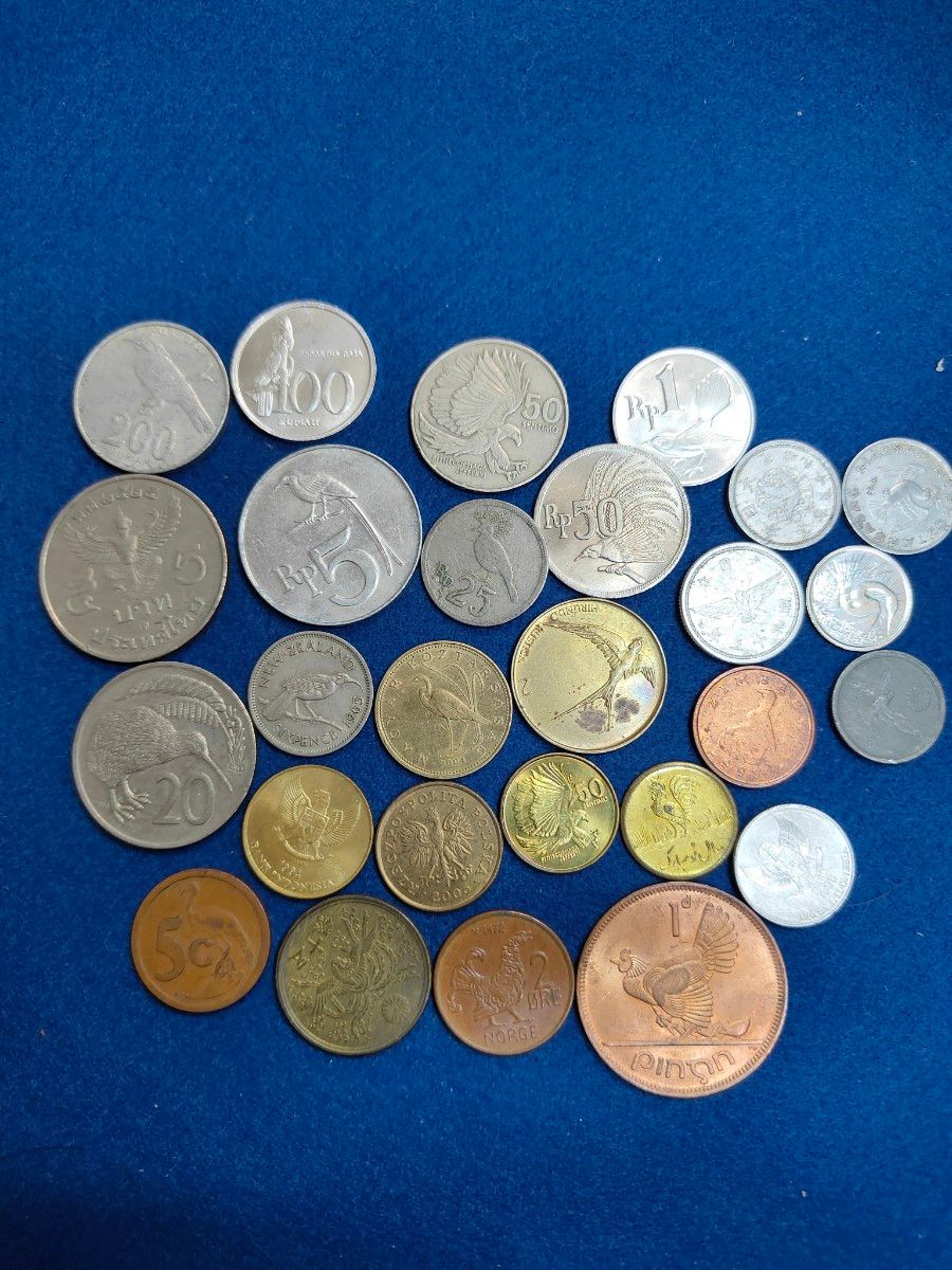 世界のコイン 全て「鳥デザイン」27種 レアあり 外貨 外国コイン 世界のコイン 全て「鳥デザイン」27種 レアあり 外貨 外国コイン