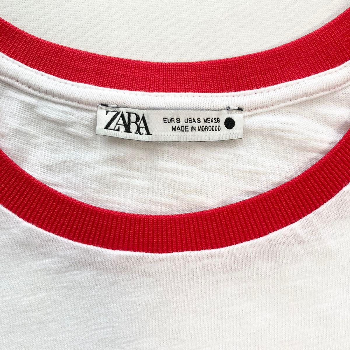 ZARA リンガーTシャツ レトロ ヴィンテージ風 スラブT リンガー ZARA リンガーTシャツ レトロ ヴィンテージ風 スラブT リンガー
