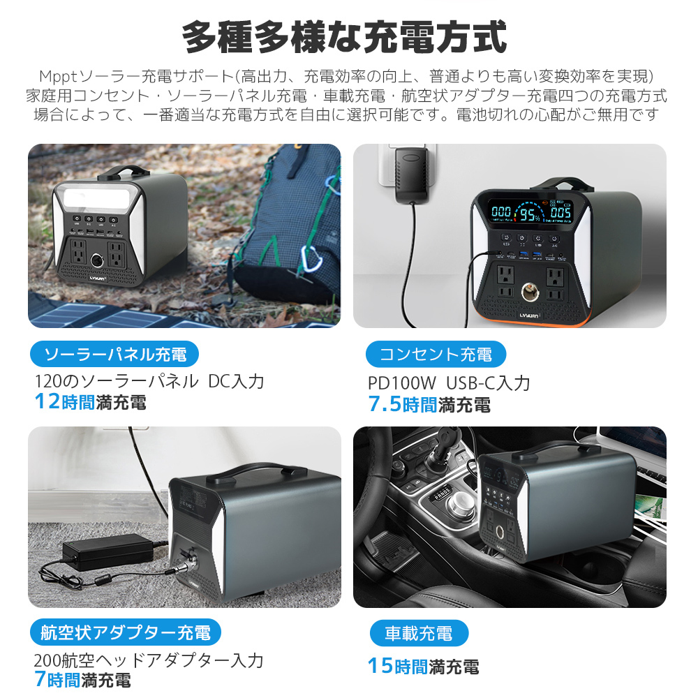 新品1000W ポータブル電源大容量LiFePO4(リン酸鉄リチウム 新品1000W ポータブル電源大容量LiFePO4(リン酸鉄リチウム