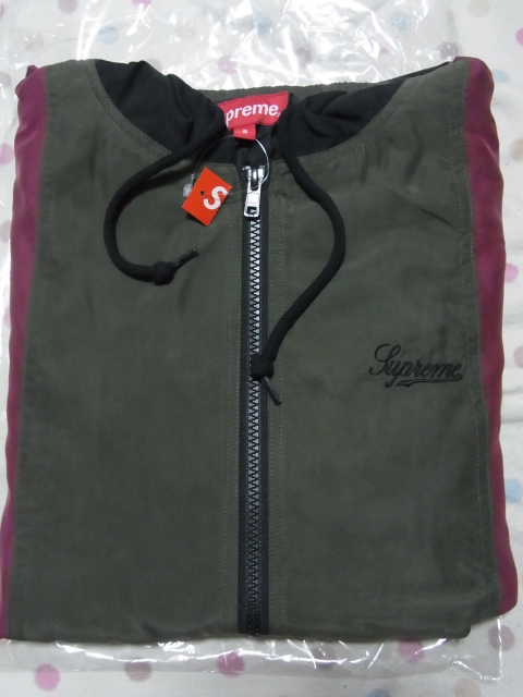 17SS Supreme Silk Hooded Jacket S カーキ ブラック